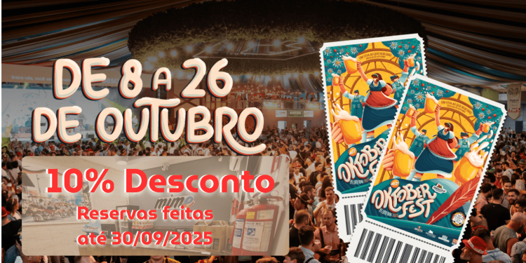 Hospede-se em Blumenau com 10% de desconto durante a Oktoberfest 2025