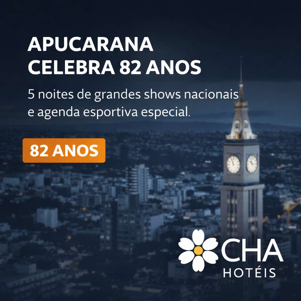 Apucarana celebra 82 anos com cinco noites de grandes shows nacionais e agenda esportiva especial