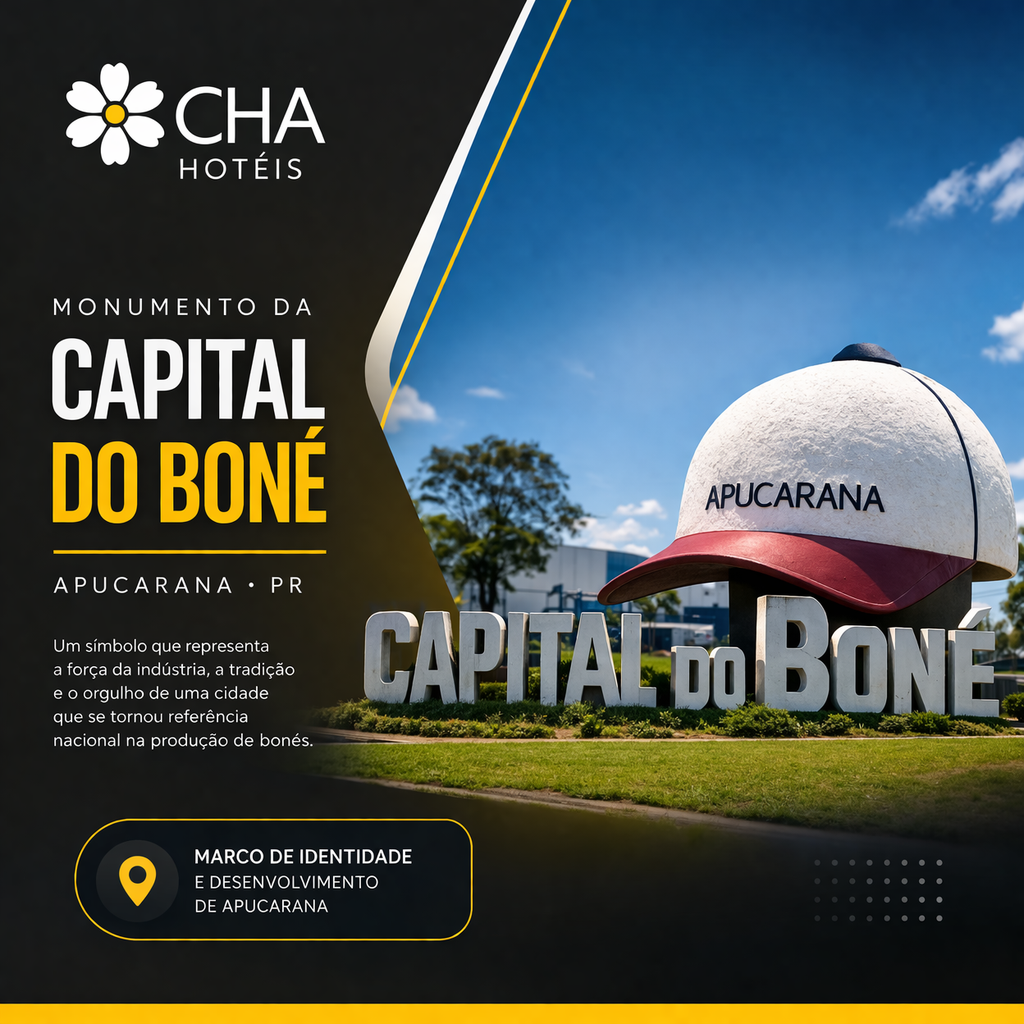 Monumento da Capital do Boné em Apucarana-PR símbolo de identidade, indústria e orgulho paranaense - CHA Hoteis