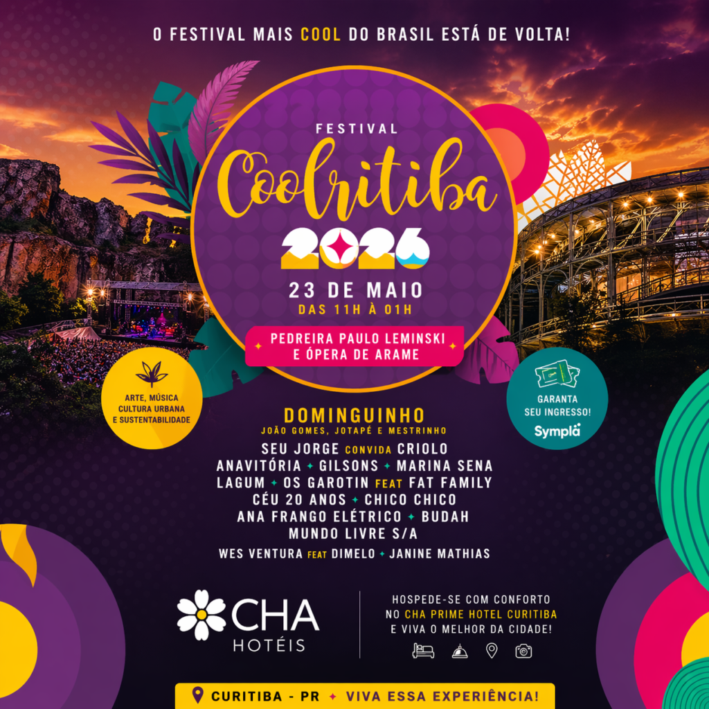 Festival Coolritiba 2026 música, arte e experiências que transformam Curitiba em um palco vibrante