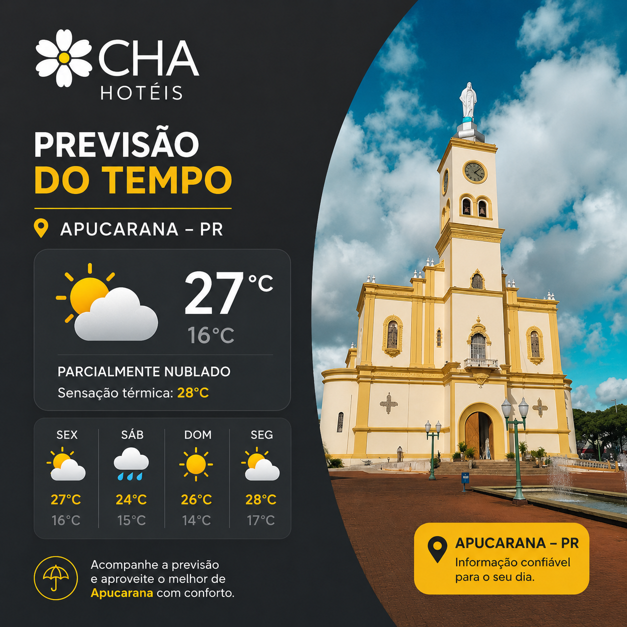 Previsão do Tempo em Apucarana - PR - hoje e para os próximos 15 dias