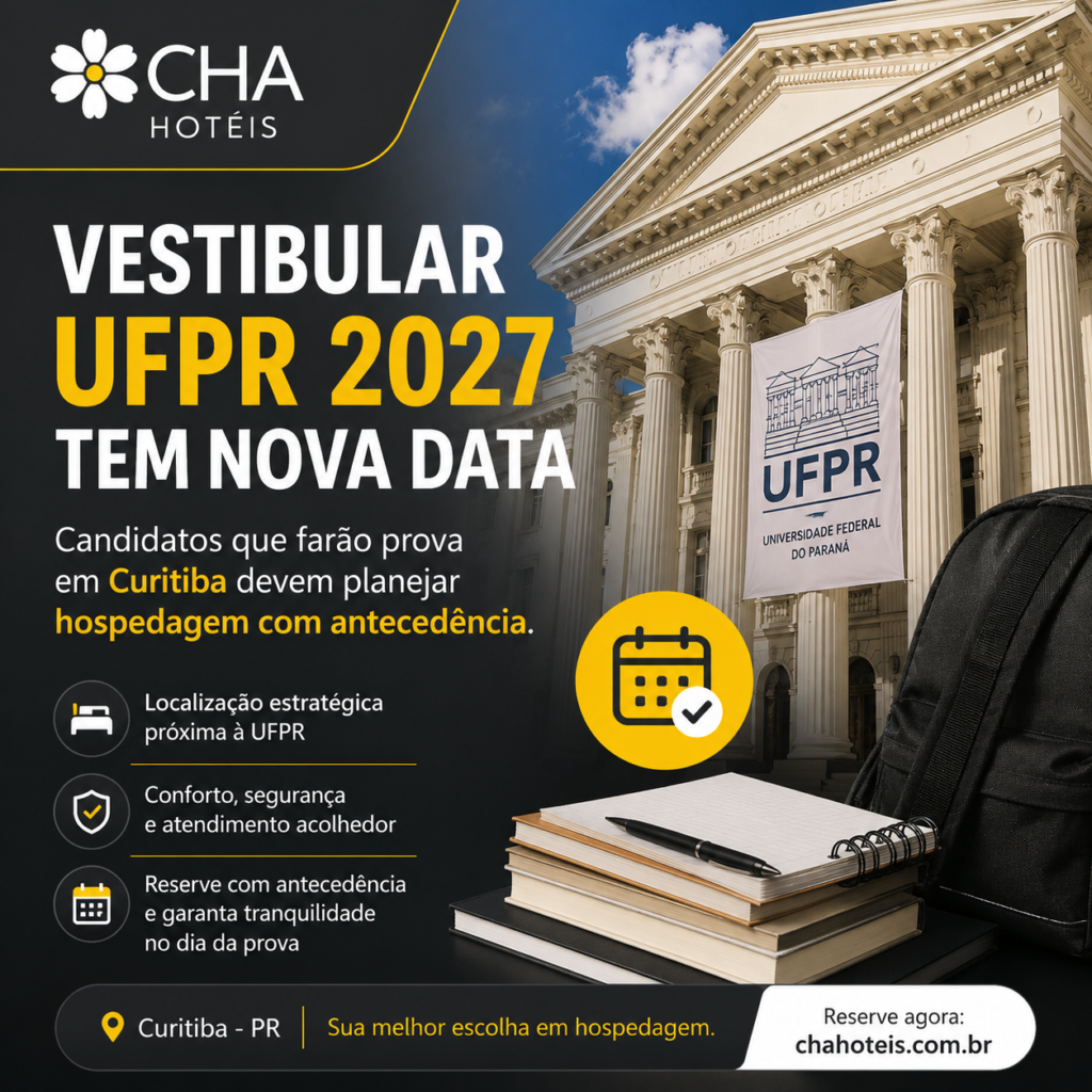 Vestibular UFPR 2027 tem nova data e candidatos que farão prova em Curitiba devem planejar hospedagem com antecedência