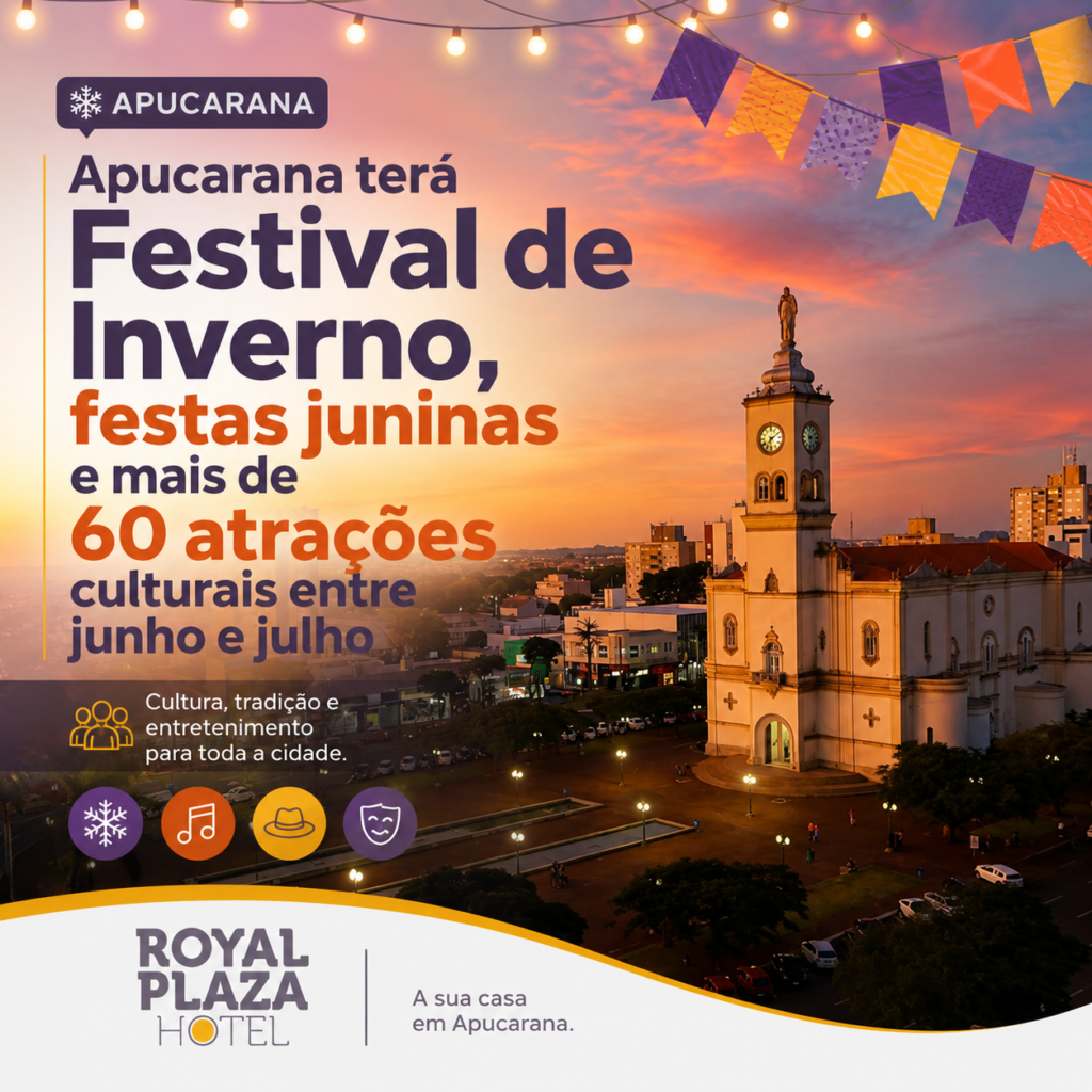 Apucarana terá Festival de Inverno, festas juninas e mais de 60 atrações culturais entre junho e julho