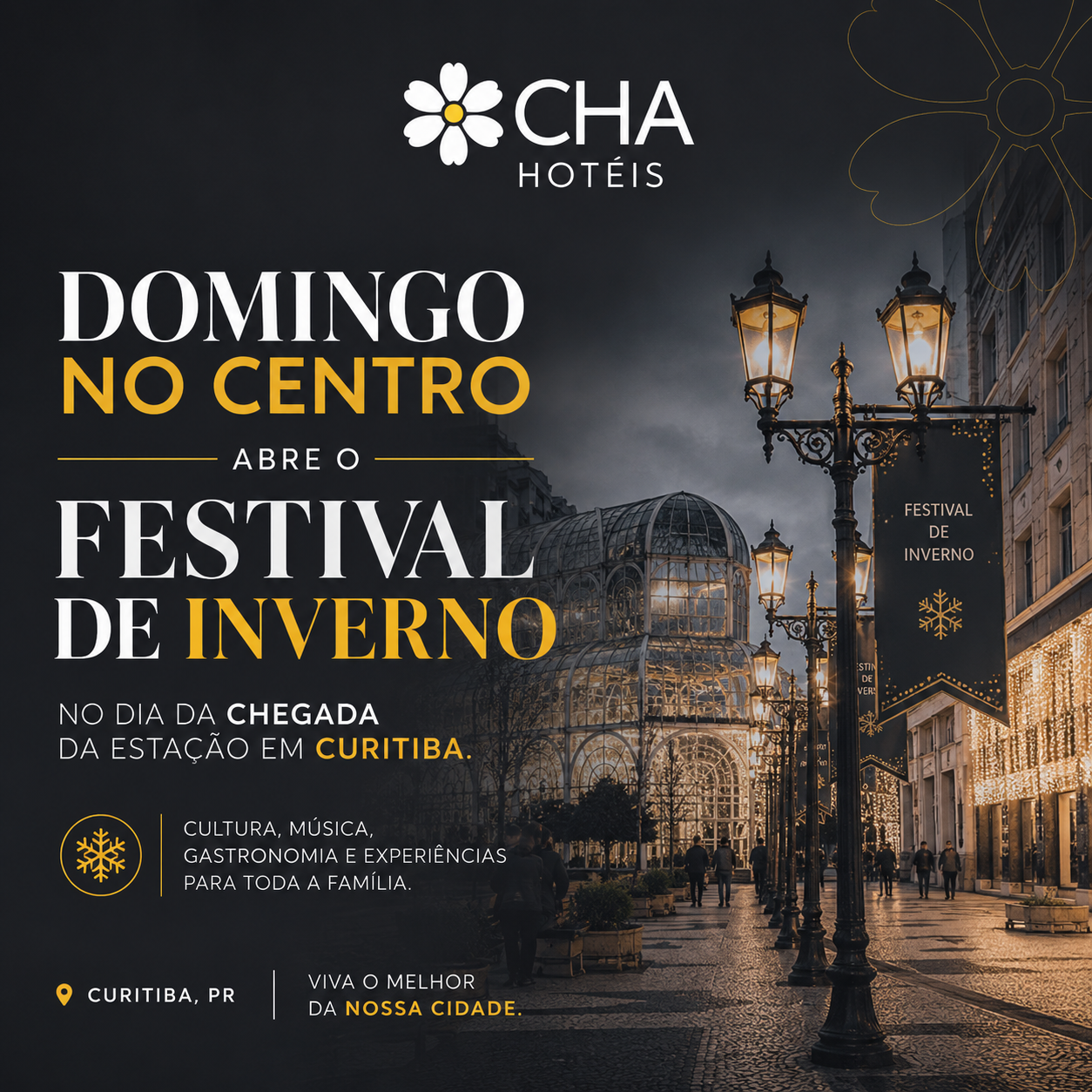 Domingo no Centro abre o Festival de Inverno no dia da chegada da estação em Curitiba