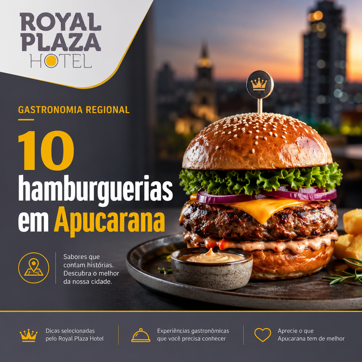 Gastronomia regional 10 hamburguerias em Apucarana - Royal Plaza Hotel Apucarana