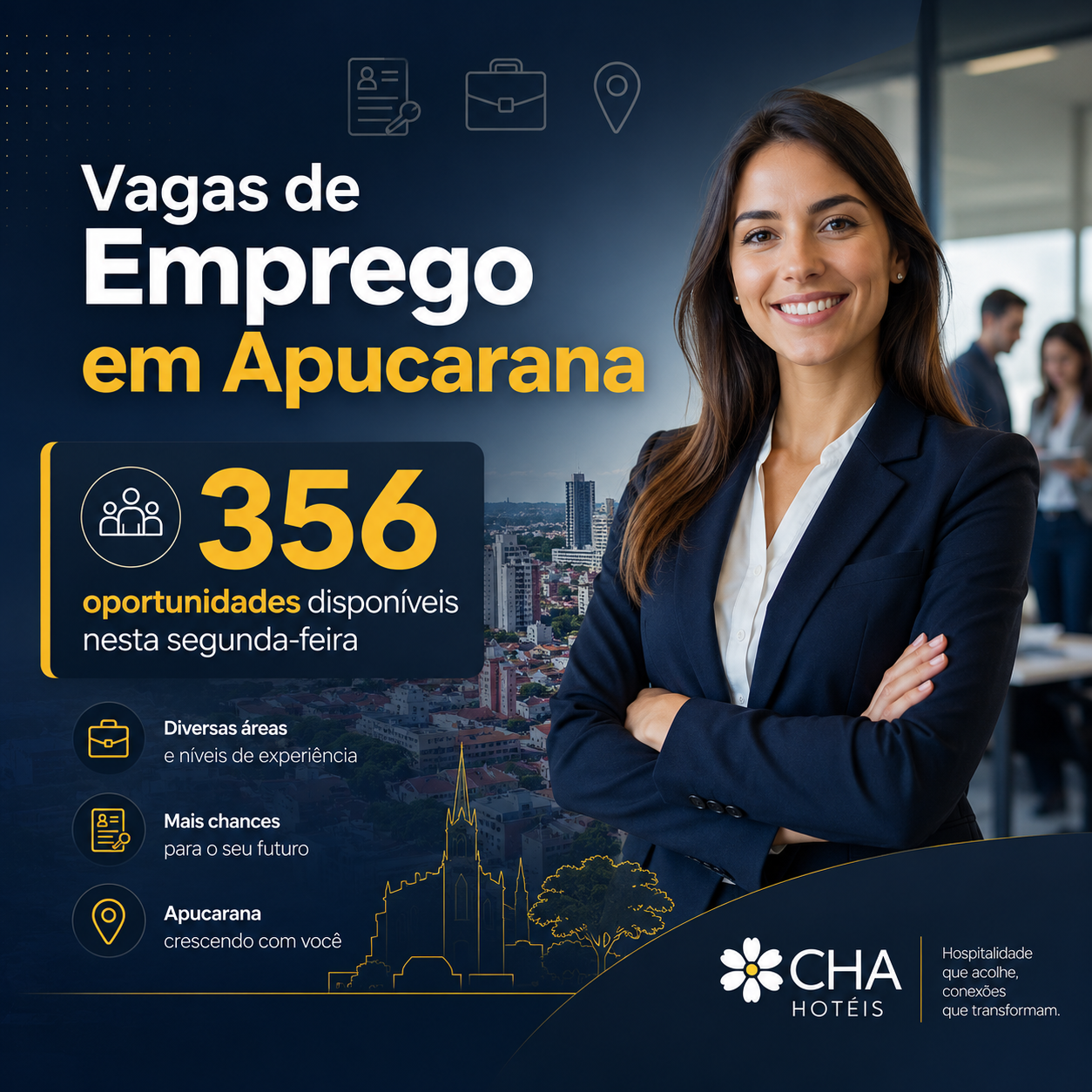 Vagas de Emprego em Apucarana cidade tem 356 oportunidades disponíveis - Royal Plaza Hotel Apucarana