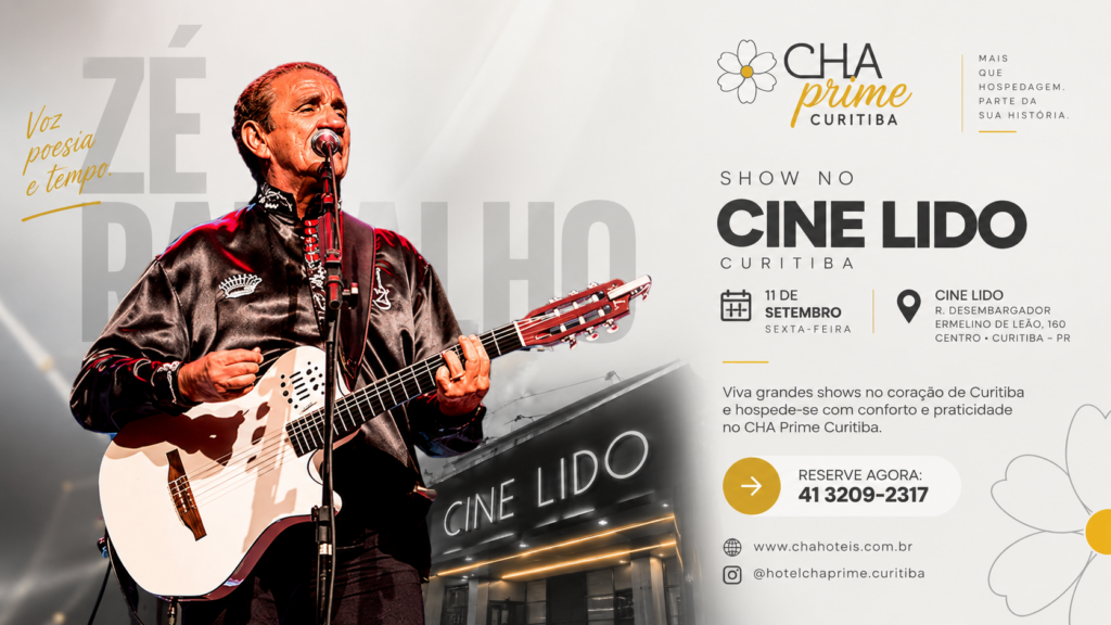 Cine Lido Curitiba: shows em 2026 e Zé Ramalho em setembro